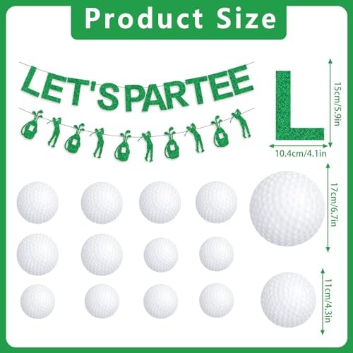 Gameza Golf Party Decorations - 14PCS Let's Partee Golf Theme Decorations Golf Banners Mini Golf Hanging Swirls Party Decorations Golf Birthday Party Decorations for Men Bachelor Party Decorations