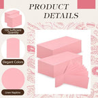 Qilery 100 Pcs Linen Feel Disposable Dinner Napkins Decorative Paper Napkin 17"x12" Paper Soft Hand Towel Absorbent Disposable Guest Towel for Kitchen Wedding Party(Pink)
