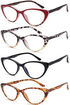 EYEURL 4-Pack Cat Eye Reading Glasses for Women Blue Light Blocking Computer Reading Glasses Anti-Glare Cat Eye Readers For Women,1.5
