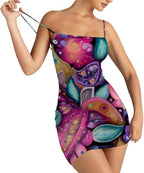 Women's Sleeveless Off Shoulder Spaghetti Strap Mini Dress Summer Backless Outfits