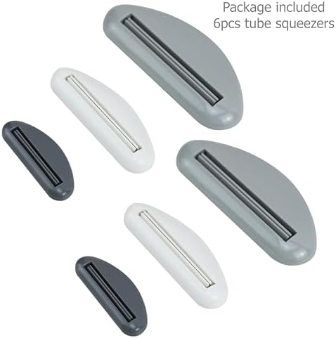 EIKS 6 Sets Tube Squeezer Clip for Toothpaste, Hand Cream, Paint Tube, Cosmetics, Easy Press & Reduces Waste