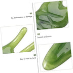1Pc Green Natural Resin Nose Massager Two-Pronged Gua Sha Tool for Facial Care and Relaxation