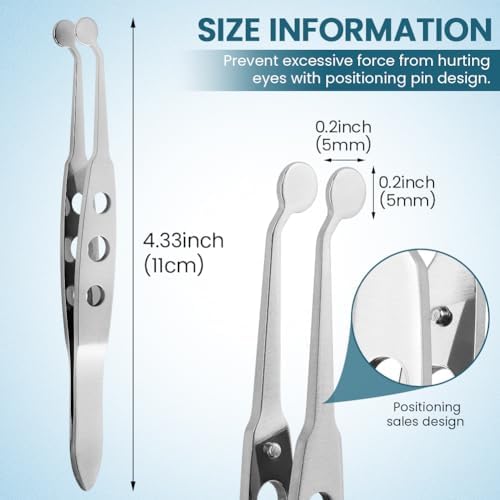 Meibomian Gland Expressor, Stainless Steel Eyelid Massage Tweezers, Professional Forceps Dryeye Extraction Tool for Men Women, Eye Care Tool For Dry Eyes(Round Tip,SIZE:5 * 5)