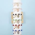 Stretchy Virgin Mary Bracelet with Cross Charm - Multi-Color Pearl Crystal Beaded Catholic Religious Jewelry for Women, Christian Gift for Baptism Confirmation First Communion