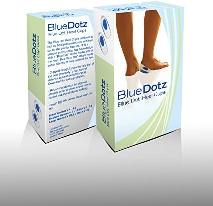 Silicone Gel Heel Cups by Blue Dotz - Shoe Inserts for Heel Pain (Large Women's 10.5+ Men's 9-13)
