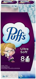 Puffs, Ultra Soft Non-Lotion Facial Tissues 8 Mega Cubes 72 Facial Tissues per Cube, 8 Count