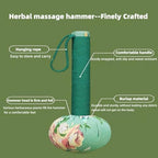 2PCS Long Size Lymphatic Drainage Hammer,Manual Body Massage Hammer, Wormwood Massage Hammer,Back Knock Long Handheld Massage Hammer for Back Pain Relief Green 12.5IN