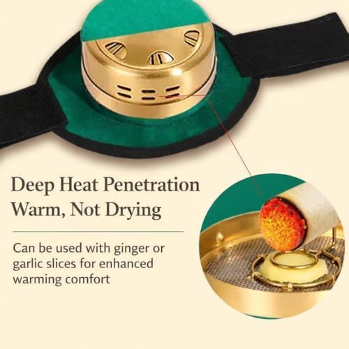 Moxibustion Box, Smokeless Metal Moxa Box Tool for Home Use – Reusable Copper Moxibustion Device with Fabric Cover