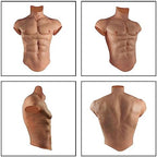 Liifun Realistic Fake Silicone Muscle High Collar Chest Costume for Cosplay Makeup Halloween Props Male Shaper Stronger