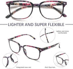 5 Pack Reading Glasses Blue Light Blocking for Women,Computer Readers with Spring Hinge