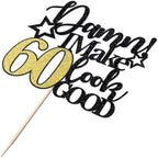 Damn! I Make 60 Look Good Cake Topper，Men and Women 60th Birthday Cake Decorations,Funny and Fabulous Birthday Party Supplies