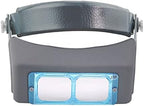 Headband Magnifier Double Lens Head-Mounted Reading Magnifier Loupe Jewelry Visor Opitcal Glass Binocular Magnifier with Lens Magnification-1.5X 2X 2.5X 3.5X
