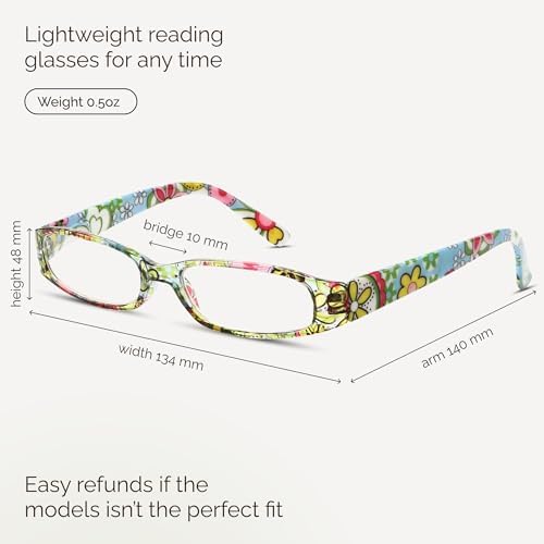 Gaoye +2.75 Readers for Women, Blue Light Blocking Reading Glasses, Stylish Reading Glasses for Women in 4 Patterns