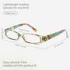 Gaoye +3.0 Readers for Women, Blue Light Blocking Reading Glasses, Stylish Reading Glasses for Women in 4 Patterns