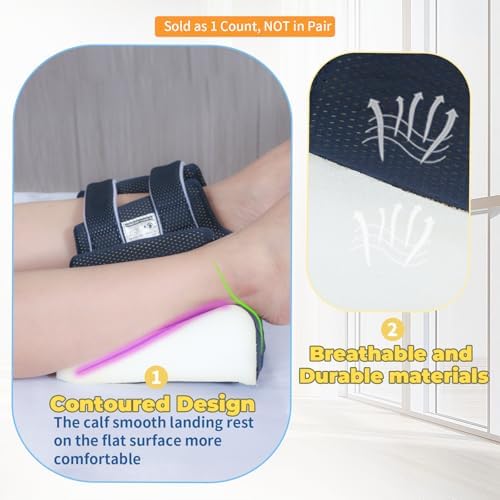 3D Heel Protectors Bed Sore Pillow Cushion for Pressure Sores,Foot Pillows Support Boot for Bedridden Patients Supplies, Ankle Pillow heel Protector for Heel Pain (Navy 1 piece)