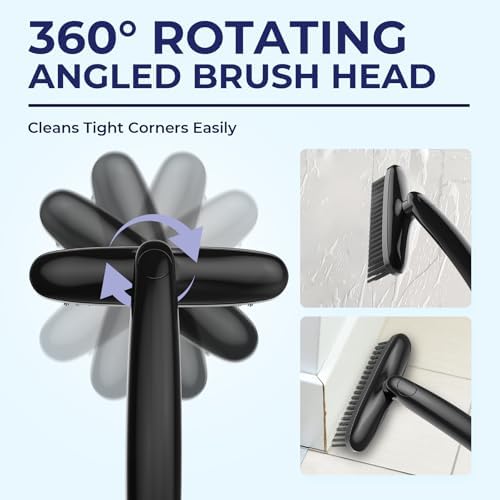 Rotating Crevice Cleaning Brush 2PCS- Toilet Cleaning Brush, Tight Space Cleaning Tools, Bathroom Grout Scrub Brush, Home Essentials Cleaner Brush Set, Kitchen Corner Brush