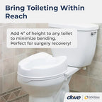 Drive Medical Raised Toilet Seat with Lock, Standard Seat, 4"
