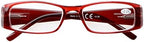 Eyekepper 5-Pack Spring Hinges Rectangular Reading Glasses Readers Red +2.5