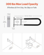 VEVOR Toilet Safety Rail, 30 Inch U-Shaped Handicap Grab Bar, Foldable Senior Safety Pole, Flip Up Toilet Grab Bars with Anti-Slip Handle, 300 Lbs Load Capacity Security Handrail with Paper Holder