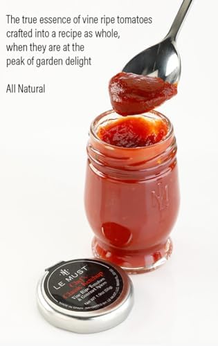 Le Must Premium Glass Condiment Assortment Mini Jars (Le Must Ketchup, Yellow Mustard, Mayonnaise) Pack of 3