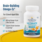 Nordic Naturals Ultimate Omega Jr., Strawberry - 120 Mini Soft Gels - 680 Total Omega-3s with EPA & DHA - Brain Health, Mood, Learning - Non-GMO - 60 Servings