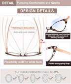 EYEURL Reading Glasses for Women Cat Eye-4 Pack Fashion Blue Light Blocking Readers Anti-Glare/UV Rays Eyeglasses with Spring Hinges 1.50