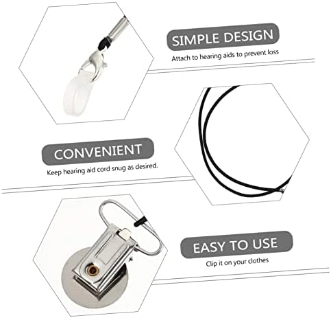 Hearing Aid Protector Clip with Cord Anti-Lost Lanyard for Boy Girl Metal Holder for Single and Dual Lightweight and Portable