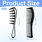 ElevateTech Wide Tooth Comb for Curls, 4 Pcs Shark Teeth Hair Combs for Curly Wet Wavy Thick Long Hair Styling Accessories Large Tooth Curl Combs for Hairs Wigs Barber Salon Men Women (Black)