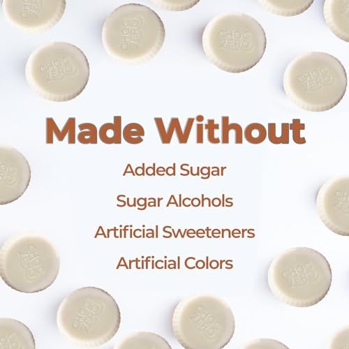 ChocZero White Chocolate Peanut Butter Cups, No Added Sugar, Low Carb Snack, High Fiber, Keto Friendly, 32 Total Cups (4 Ounce, Pack of 4)