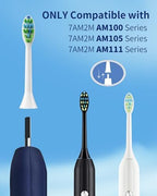 7AM2M AM100/AM105/AM111 Electric Toothbrush Brush Heads x 8 for 7AM2M Electric Toothbrush ONLY (Black)