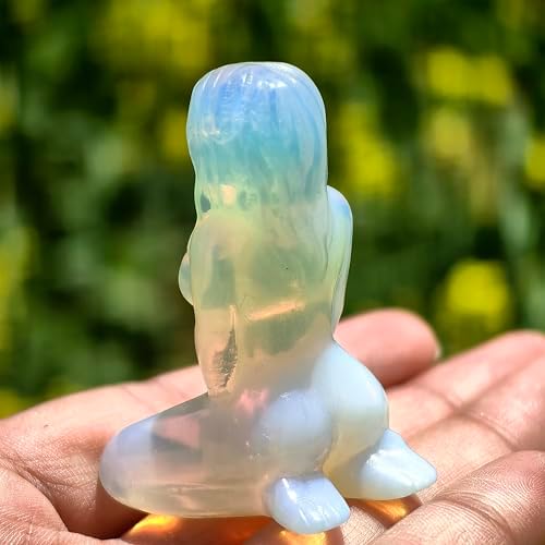 Natural Obsidian Opal Hand Carved Female Model,Crystal Quartz Kneeling Female Model Carving,Reiki Healing Crystal,Home Decor,Crystal Gift 1PC (Opal)