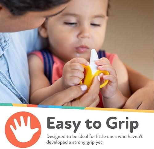 Nuby NanaNubs Banana Massaging Toothbrush and Carrot Teether - (2 Pack) Baby Teething Toys for 3+ Months