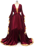 yinyyinhs Bridal Robe Long Silk Satin Bridesmaid Wedding Robes Nightgown Bathrobe Sleepwear Maternity Photoshoot Dress