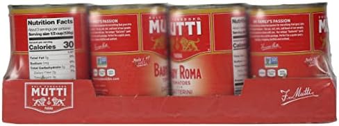 Mutti Baby Roma Datterini Tomatoes, No Additives or Preservatives, Vegan, Gluten Free & Non-GMO, 14 Oz (Pack of 12)