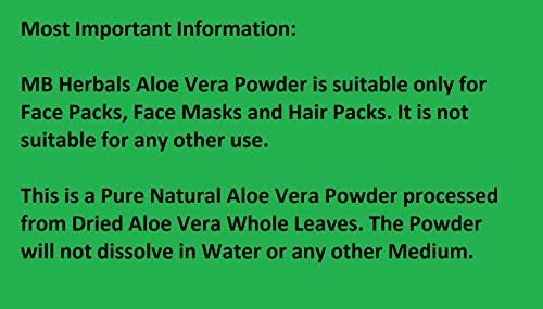 MB Herbals Aloe Vera Powder 8 oz (227 Gram / 0.5 lb) | Aloe barbadensis Powder | Natural Skin Moisturizer | Promotes Hair Growth | for External Use Only