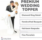 Wedding Collectibles Interracial Wedding Cake Toppers Bride and Groom | African American Groom Holding Caucasian Bride | Unique Interracial Cake Topper Figurine | Fine Porcelain | 6 Inches