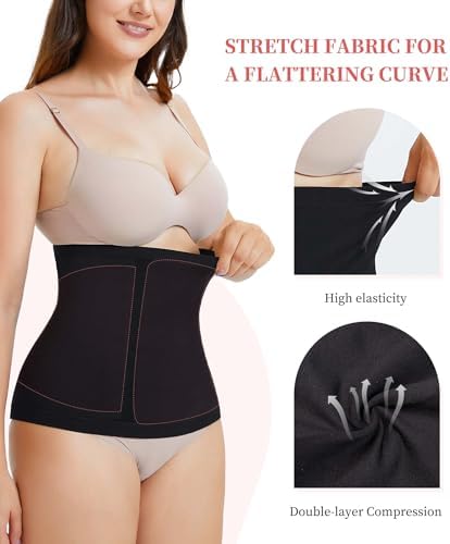 AOSBOEI Waist Trainer Shapewear Tummy Control Waist Cincher Girdle Body Shaper Postpartum Recovery Belt Belly Band Wrap