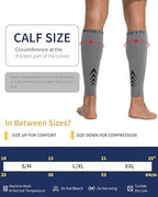 Modetro Sports Calf Compression Sleeves - Leg Sleeves for Men and Women - Shin Splint Relief Support Brace Running Flights