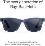 Ray-Ban Meta (Gen 2), Wayfarer Large, Shiny Cosmic Blue | Smart AI Glasses for Men, Women — 2X Battery Life — 3K HD Resolution — 12 MP Ultra-Wide Camera, Audio, Video — Transitions® Sapphire Lenses