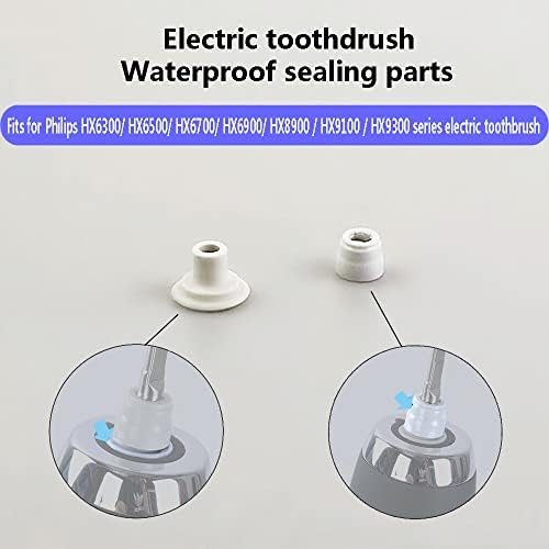 Electric Toothbrush Waterproof Sealing Parts for Philips HX6710 HX6730 HX6930 HX6950 HX9140 HX9160 HX9340 HX9350,Universal Waterproof Sealing Parts Rubber Pads (2 Set)