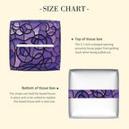 Abstract Purple Stained Glass Tissue Box Cover Leather Tissue Box Holder Square Facial Paper Organizer Dispenser for Bathroom Kitchen Bedroom Vanity Countertop Night Stands