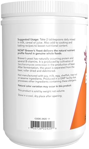 NOW Foods Supplements, Brewer's Yeast Powder with naturally occurring Protein and B-Vitamins, 1-Pound