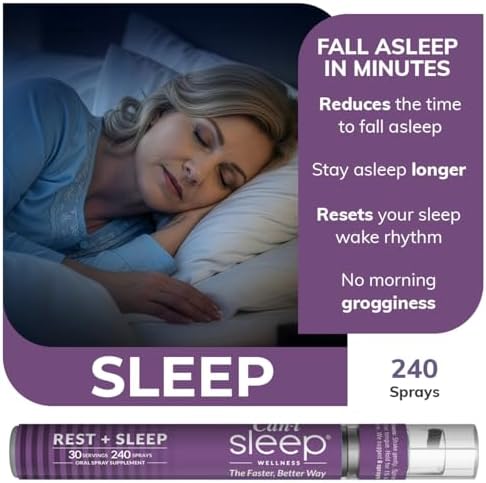 Can-i Sleep Spray for Adults – Fast-Acting Melatonin Spray with GABA & 5-HTP – Sleep Supplement to Fall Asleep Faster & Stay Asleep Longer – No Grogginess, Lack of Sleep Aid – 30 Servings 240 Sprays