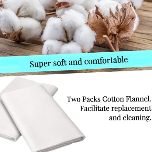 2 Pcs Organic Cotton Flannel for Castor Oil Pack Wrap, Reusable Castor Oil Compress for Stomach, Abdomen, Joints & Other Areas