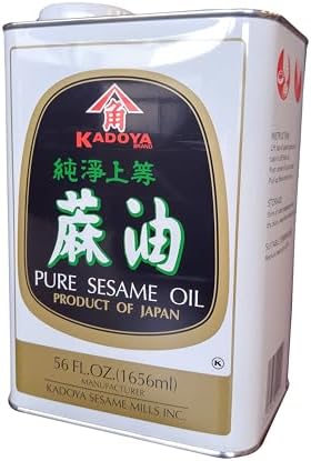 Kadoya Pure Sesame Oil, 3.5 Lb - Premium Quality, Rich Aroma, Imported from Japan, Perfect for Seasoning and Dressings, Bulk Size for Chefs and Culinary Enthusiasts
