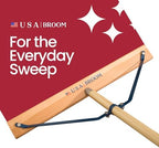 24" Red Everyday Sweep Indoor/Outdoor Push Broom with 60" Handle. Ideal for Garages & Shops. Durable American Made Steel Brackets-All Stainless Steel Hardware. No Plastic. 100% USA Made