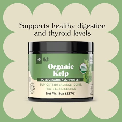 Organic Kelp Powder Supplement - Bulk Raw, Dry, Pure Sea Kelp Seaweed Powder 8oz 75 Serving Thyroid, Iodine, & Digestion