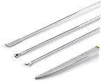 KOMBIUDA Earwax Removal Set Stainless Steel Ear Spoon Set Ear Cleaners Small Brush