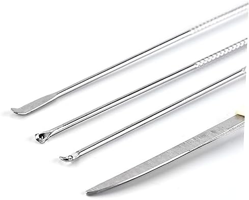 KOMBIUDA Earwax Removal Set Stainless Steel Ear Spoon Set Ear Cleaners Small Brush