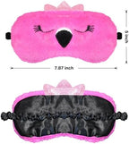 Funny Flamingo Sleeping Mask Eye Mask Cute Animal Sleep Mask Soft Plush Blindfold Travel Eye Cover Eyeshade for Kids Adults Girls Boys Women Men (Flamingo, Hot Pink)